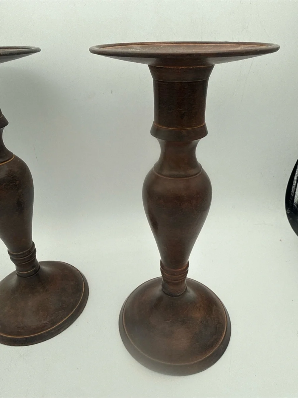 World Market Brass Painted Wood Like 9” Candle Stick Holders India